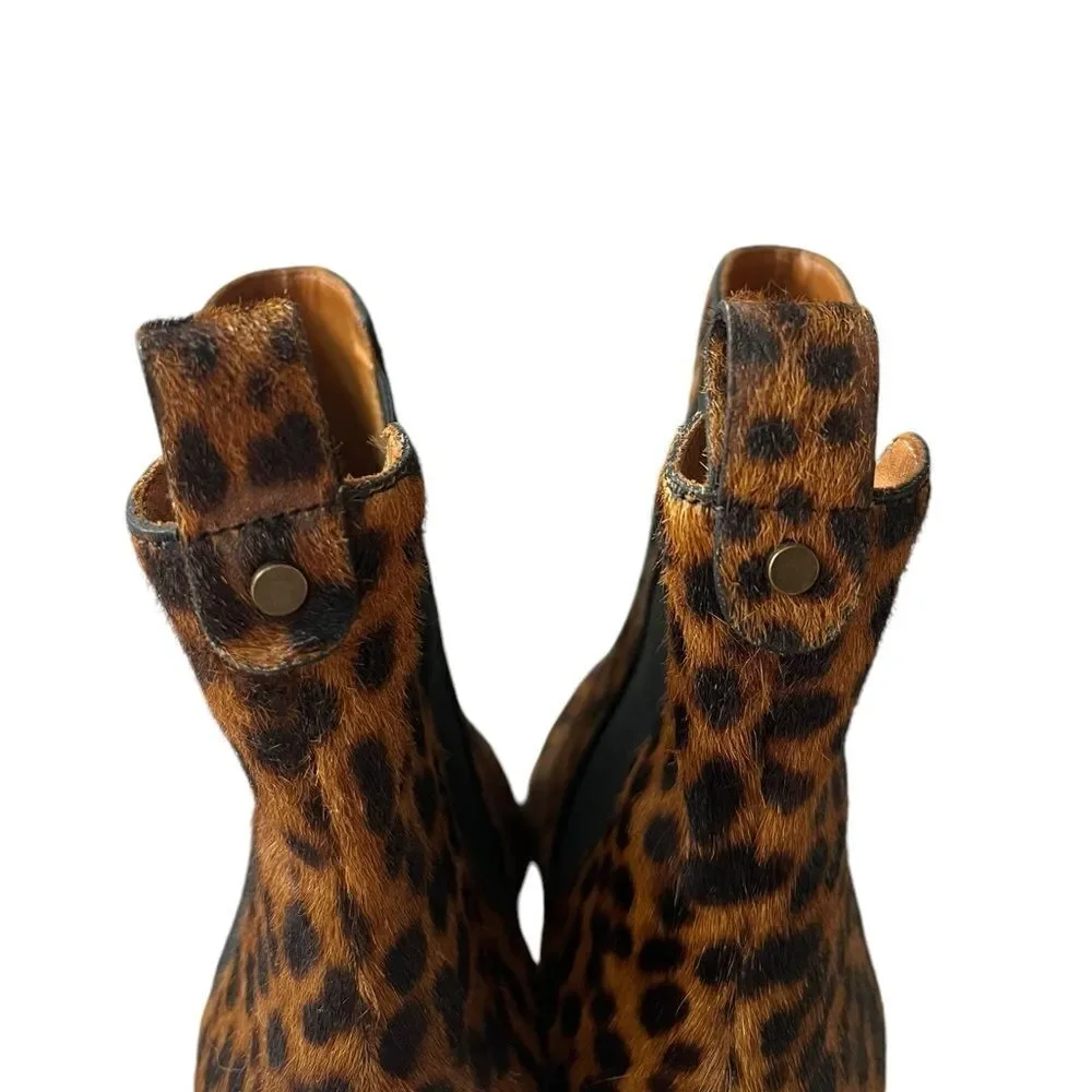 Veronica Beard Landon Leopard Print Calf Hair Ankle Boots Size 8.5 US 39 EU - Picture 11 of 14